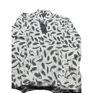 Peter Werth London XL Feather Long Sleeve Button Down Shirt Business Casual NWT